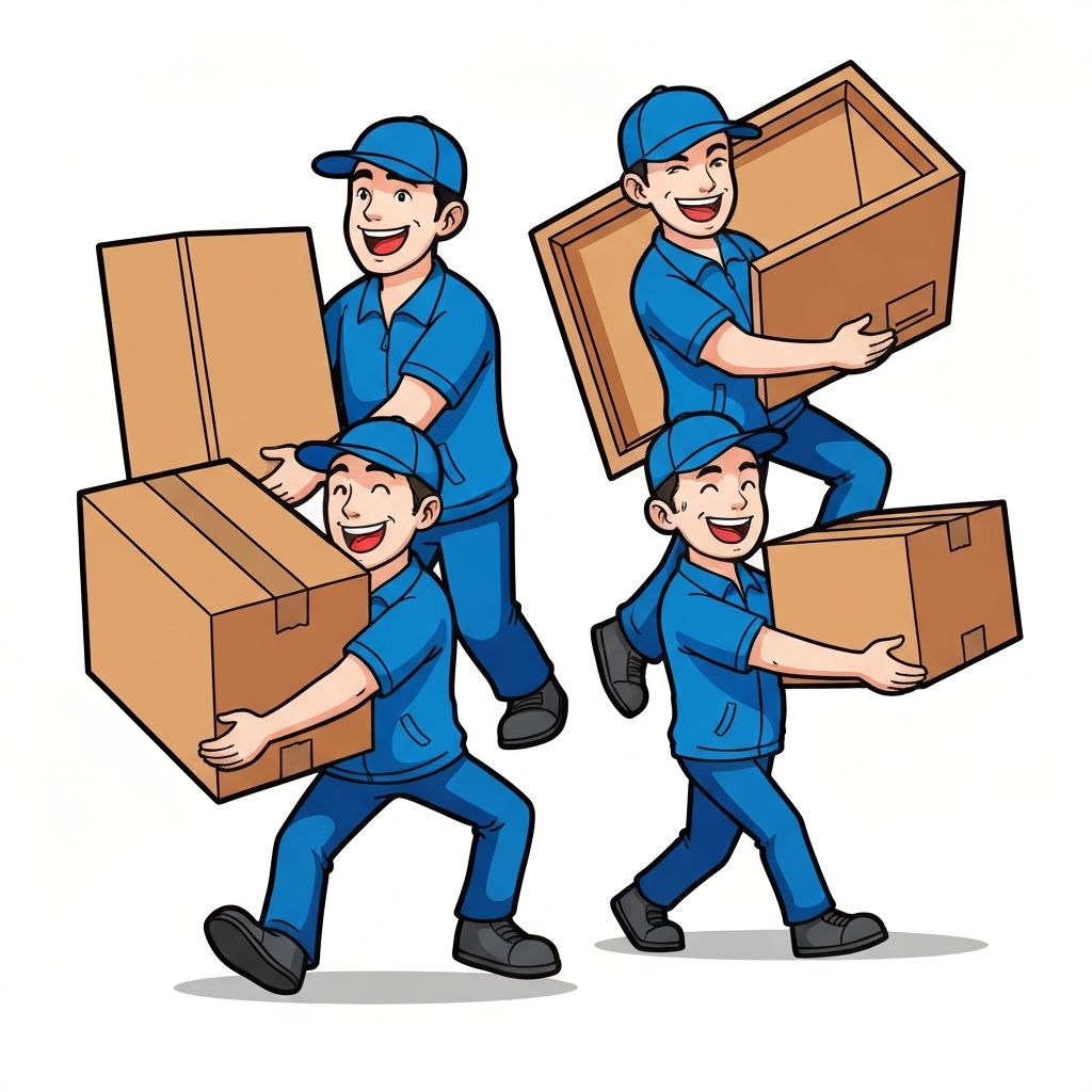 이사왕 전문 이사팀 만화 일러스트